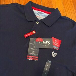 Chaps Ralph Lauren Mens Large Navy Blue Polo Shirt The Everyday Polo Golf SS NEW